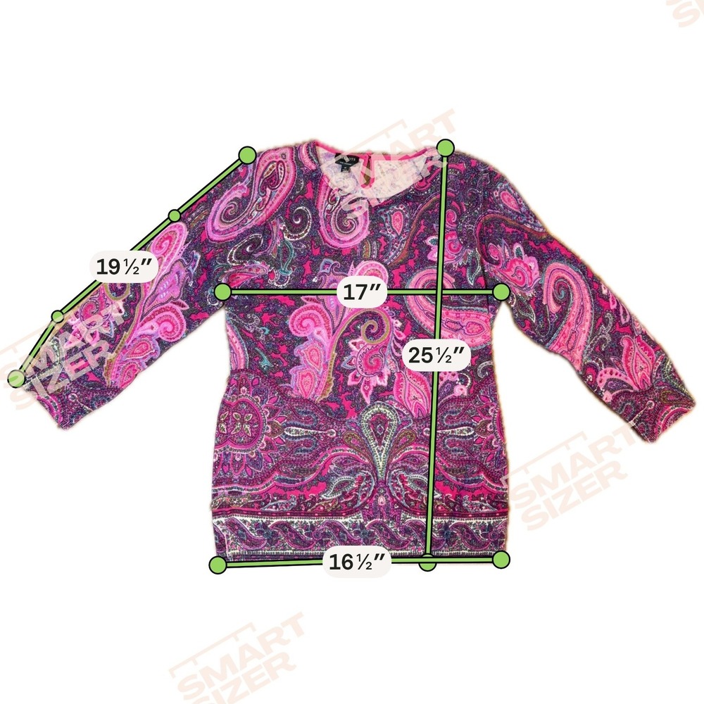 NWT Talbots Pure 100% Cashmere Sweater Medium Pink Paisley Preppy Classic Office - Picture 4 of 10